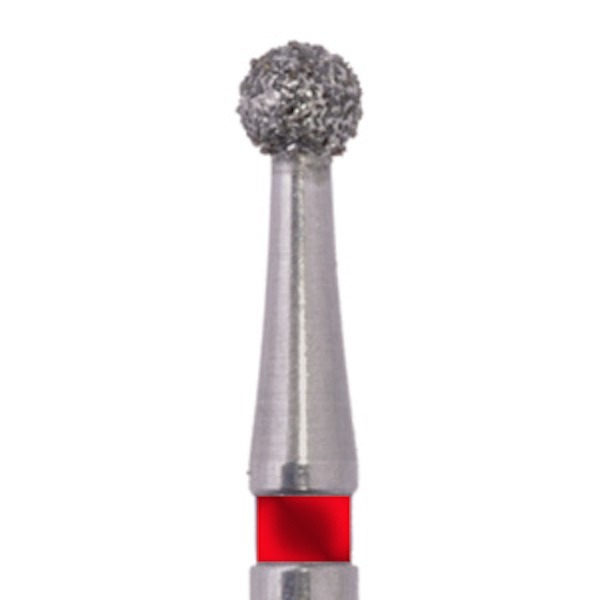 801F.FG.033 Fraise à bille diamantée pour turbine (2 pièces) - Fine / Rouge - 33 Img: 202308191