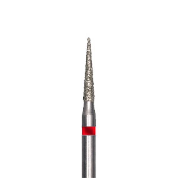 858F.FG Fraise conique diamantée pour turbine (5 pcs) - Fin / Rouge - 010 Img: 202308191
