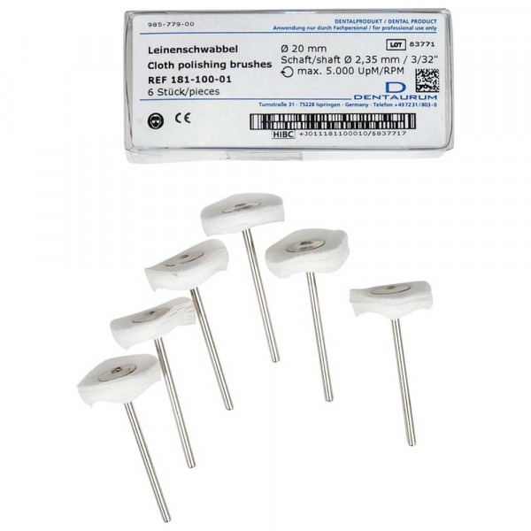 Disques de polissage en lin de 20 mm HP (6 pcs) Img: 202411301
