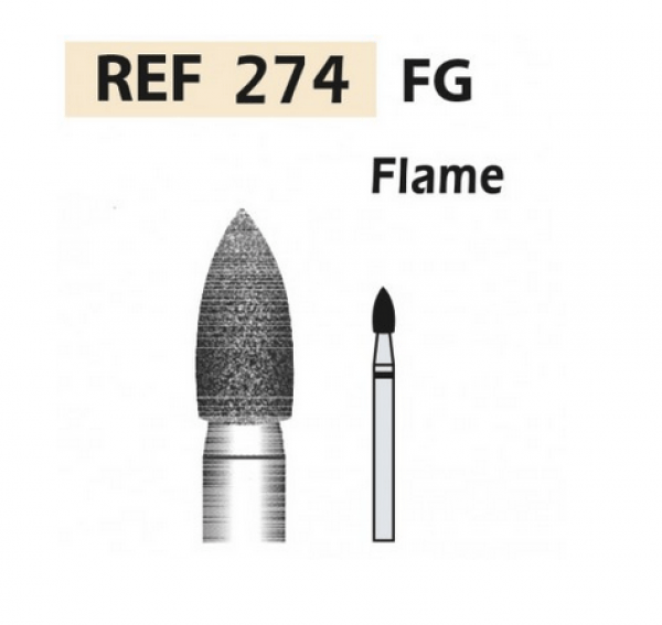 Fraise diamantées - 274-FG flamme (5u.) Img: 202110301