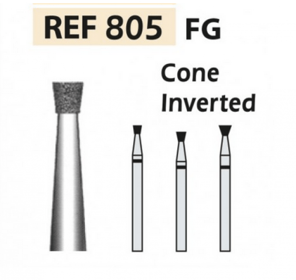 Fraises 805 diamant-FG cône inversé X5UDS. (805-012 F ROUGE) Img: 202110301
