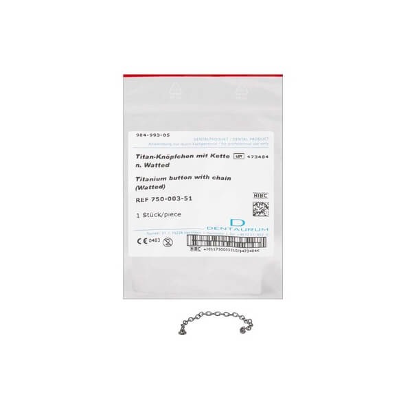 Bouton en titane avec chaîne pour l’orthodontie de 5 cm Img: 202503081