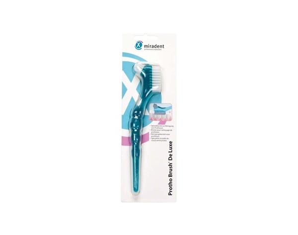 Protho Brush® De Luxe: Brosse à dents pour dentiers-Couleur bleu-transparent. Img: 202010171