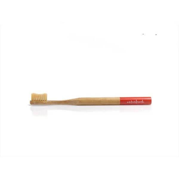 Brosse à dents écologique en bambou (1pc) - Rouge Img: 202102271