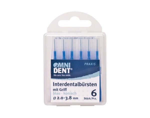 Brosses interdentaires avec manche (6 unités)-Bleu, conique Img: 202010171