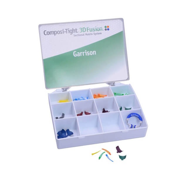 Composi-Tight 3D Fusion : Kit de matrices sectionnelles pour restaurations dentaires - Anneau + 25 bandes + 40 cales Img: 202403161