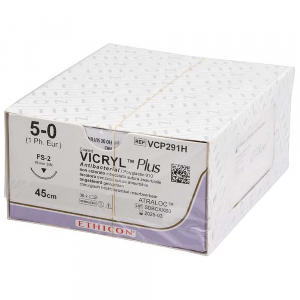 Vicryl Plus : Sutures synthétiques résorbables (36 pcs) - T : FS2 - C : 5 - 0 - L.H : 45 cm Img: 202411301