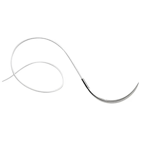 Elasyn : Suture monofilament non teintée PTFE (12 pcs) - F : 3/8 Circulaire -P : Triangulaire -C : 5/0 -M : 2 -L.H : 75 cm -L.W : 16 mm Img: 202505241