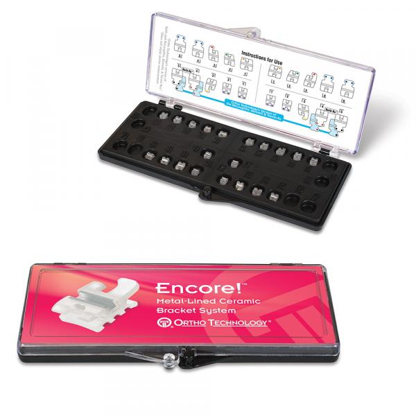 Encore™ Bracket Cerámico Emplacement métallique Standard Edgewise .018 " 5x5 Sans Crochets  Img: 201905181