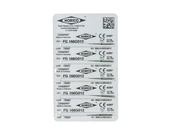 Fg 166 - Fraise diamantée (5 unités) - Vert ISO 012: Img: 202008291