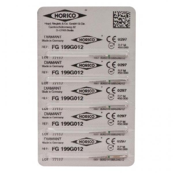 Fg 199 - Fraise diamantée (5 unités) - Vert ISO 012: Img: 202008291