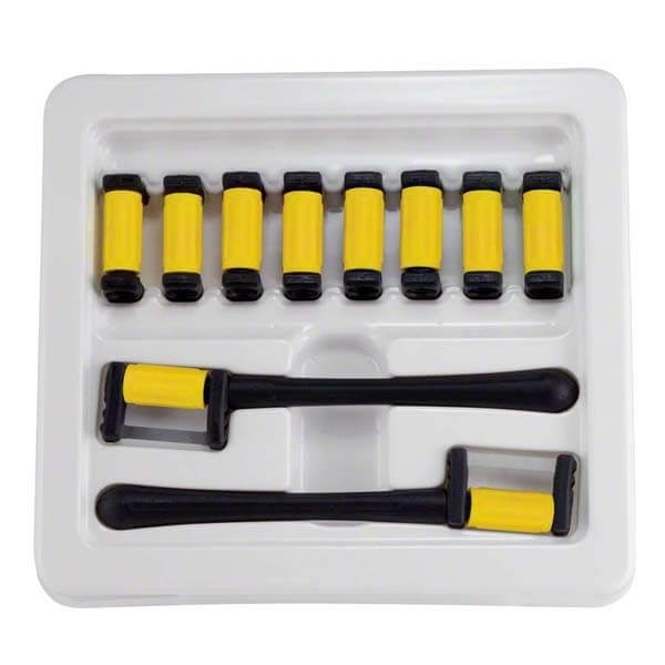 Fitstrip : Bandes de stripping interproximales (10 pièces + 2 poignées) - Grain superficiel unilatéral 0,08 mm Img: 202308191