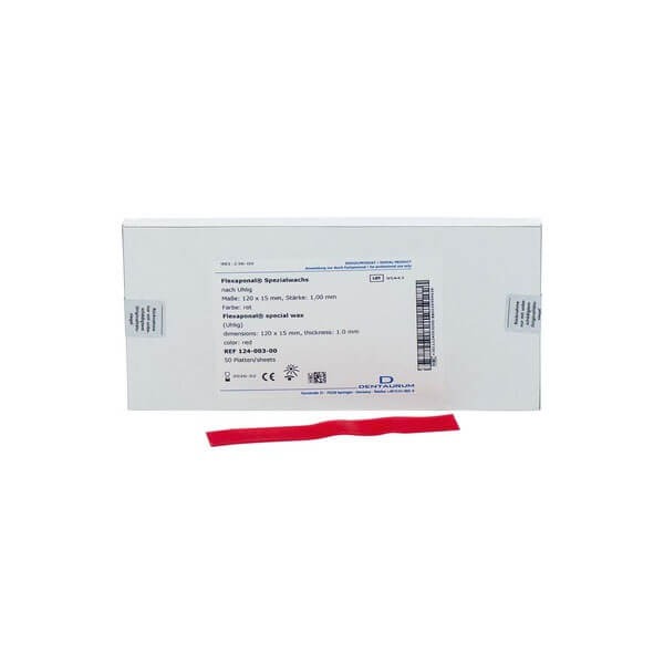 Flexaponal : Cire pour l’enregistrement de la morsure (50 pcs) - Rouge (120 x 15 mm) Img: 202503081