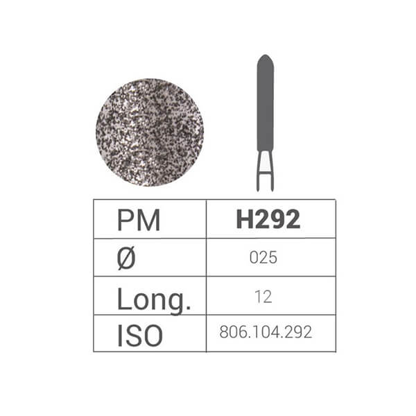 Fraise diamantée 292 PM en forme de torpille (5 pièces) (T:025) Img: 202507261
