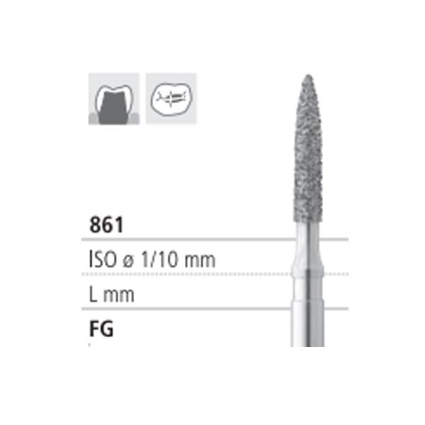 Fraise 9205L/6 861 Diamantée en forme de Flamme FG (6 unités) - Nº009 Img: 202204301