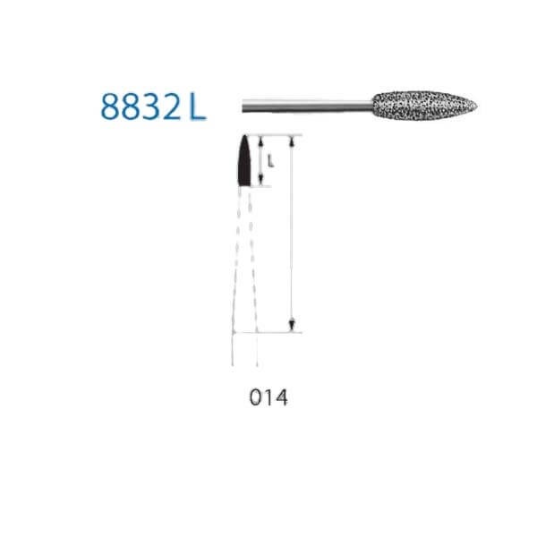 Fraise diamantée clinique 8832L pour Contre-angle (5unités) Img: 202306031