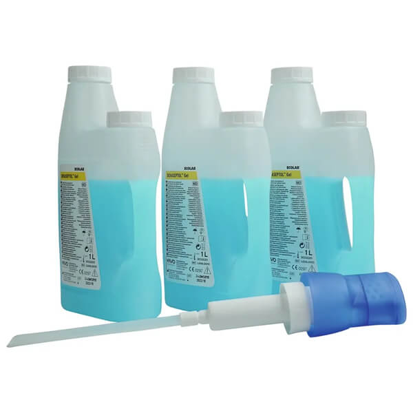 Dekaseptol Gel : Gel désinfectant (3 bouteilles de 1L) - Gel - 3 flacons x 1 litre + 1 pompe doseuse Img: 202505241