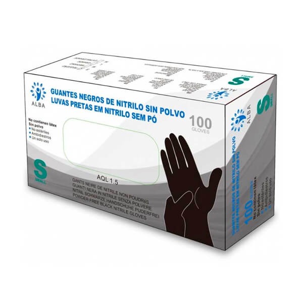 Gants en nitrile noir sans poudre pour examen dentaire - XS Img: 202403161
