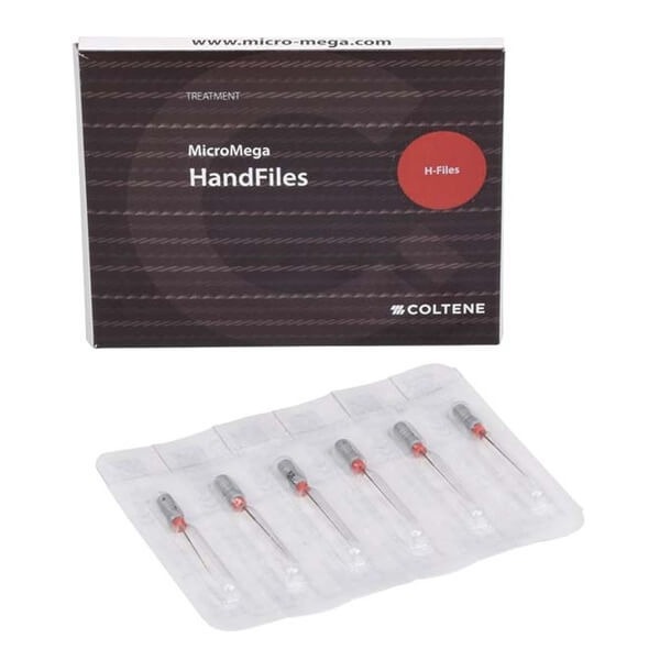 H-Files B6 : Limes Hedstroem (6 unités) - L : 25 mm - N : 08 C : 02 Img: 202401061