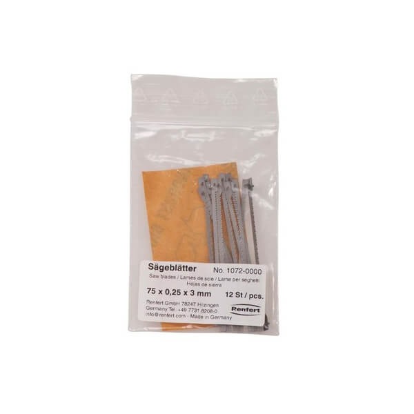 Lames de scie pour laboratoire dentaire (12 pcs) - 76 x 0,25 x 3 mm Img: 202503081