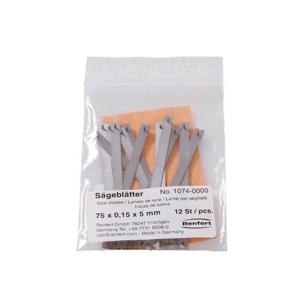 Lames de scie pour laboratoire dentaire (12 pcs) - 75 x 0,15 x 5 mm Img: 202503081