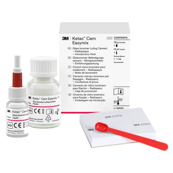 KETAC CEM EASY MIX KIT INTRO CIMENTS IONOMÈRES VERRE (1x30gr POUDRE + 1x12ml.LIQUIDE) Img: 202409071