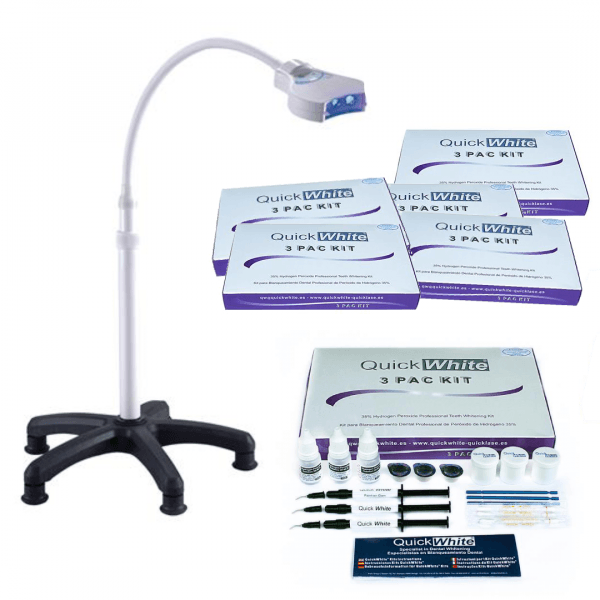 Lampe blanchissante et Kit Peroxyde d'hydrogène 35% (6x3 patients) Img: 202102271