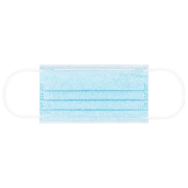 Monoart : Masque chirurgical Graffiti à 4 couches (50 pcs) - BLEU Img: 202505241