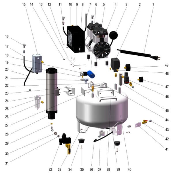 Filtre d'entrée d'air pour compresseurs à piston sec Img: 202412071
