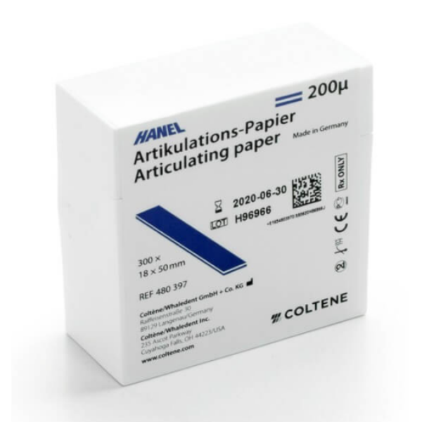 Arcade Dentaire - Papier À Articuler 200 µ HANEL - La boîte de 300