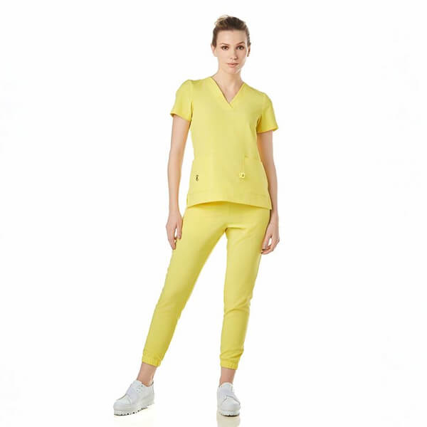 Pyjama antibactérien pour femme Performance Square - L - Jaune néon Img: 202508301