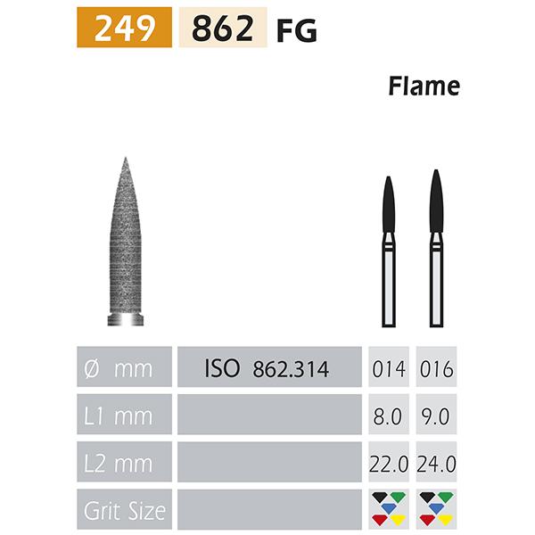 Fraises diamant FG ISO 862-314-504-014 JAUNE X5UDS.  Img: 202110301