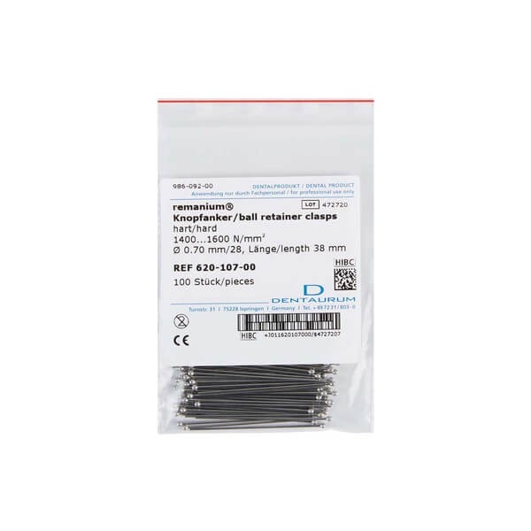 Remanium : Ancrages de bouton (100 pcs) - 0,8 mm Img: 202503081