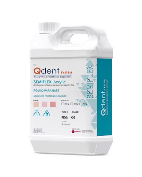 QDENT Résine acrylique semiflexible poudre base (100gr) - Rose claire (100gr) Img: 202207231