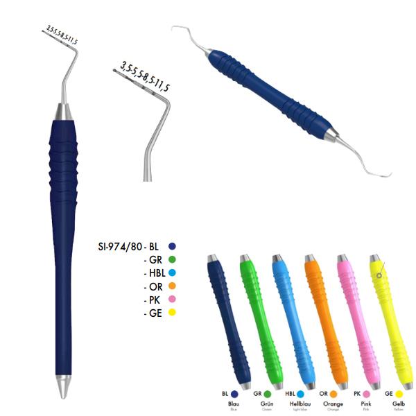 Sonde parodontale OMS 974/80 Couleurs Silikon - (BLEU) Img: 201901051