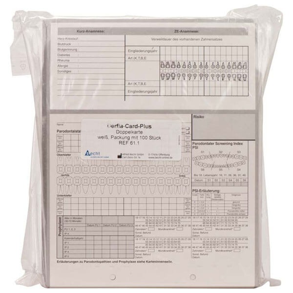 Derfla-Card-Plus : Carte pour la documentation de la prophylaxie (100 pcs) Img: 202503081