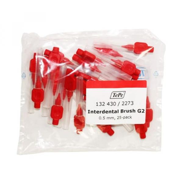 Brossettes interdentaires rouges - 0.5mm (25 pcs.) Img: 202009121