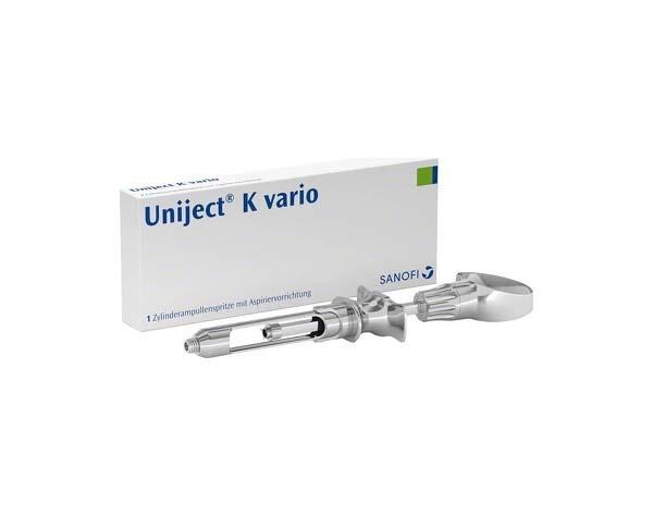 Uniject K vario : Seringue chromée  (1pc) / Porte-ampoule - 1 seringue  Img: 202008291