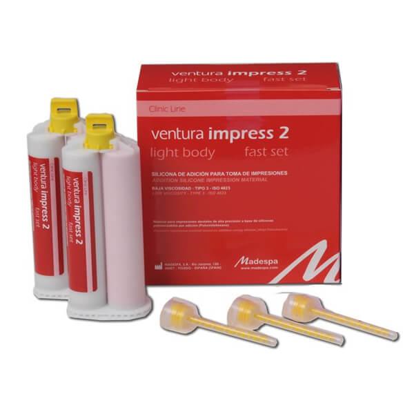Ventura Impress 2 Light Body Fast : Silicone pour la prise d’empreinte (50 ml) - 2 pièces Img: 202204021