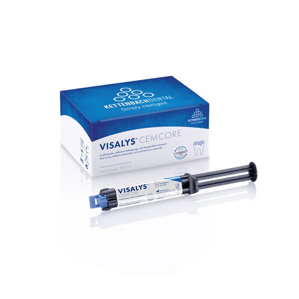 Visalys CemCore Normal Pack : Composite à double polymérisation (Seringue Automix de 5 ml) - BLEACH. Img: 202503081