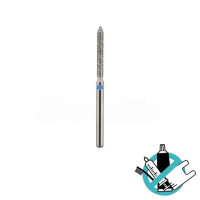 Fraise diamantée FG cylindrique pointue 886 (5 pièces) - T : 014 - G : Moyen - L : 10,0 mm Img: 202603141