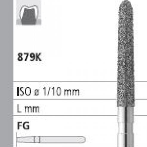 Frese diamantate 879K conica torpedo FG (6u) 018 SOTTILE Img: 201809011