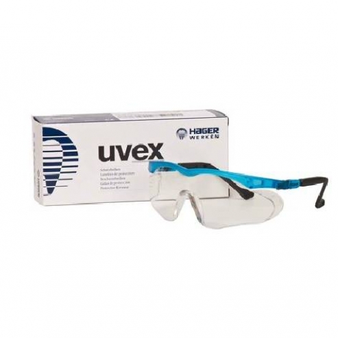 Hager iSpec Flexi Fit II: occhiali con montatura blu-Lente trasparente, montatura blu traslucida Img: 202010171