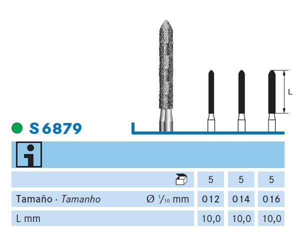 Fresa S6879.314. Diamante cilindrico a punta FG (5 unità) - Nº012 Img: 202203191