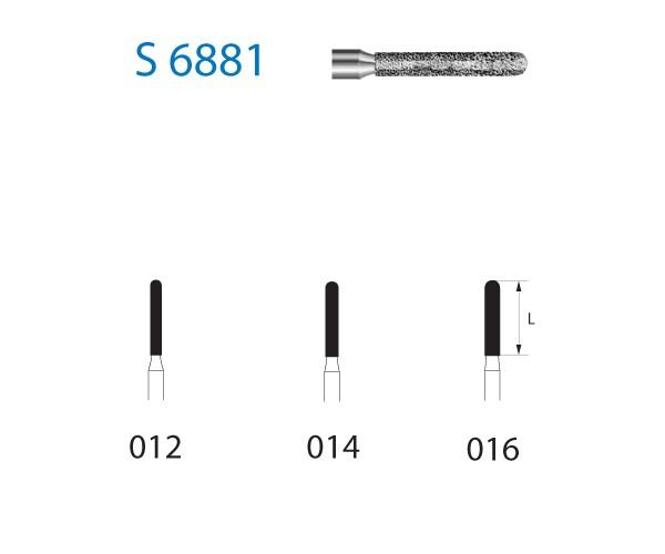 Fresa S6881.314. Diamante cilindrico arrotondato FG (5 unità) - Nº012 Img: 202203191