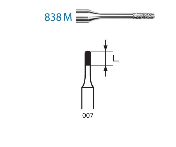 Frese 838M.314. Diamante microcilindrico arrotondato FG (5 u) - Nº 007 Img: 202203191