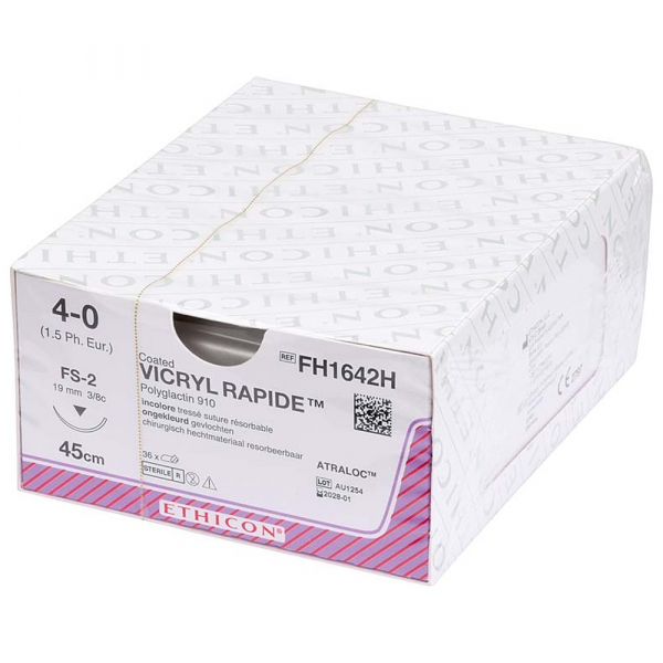 Vicryl Rapide: Suture sintetiche riassorbibili - 36 pz - T:FS2 - C:4 - L.H: 45 cm Img: 202508091