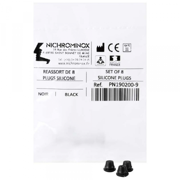 Inserti in silicone 7,5 x 1 mm (8 unità) - Nero Img: 202508091