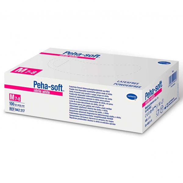 PEHA-SOFT TAGLIA GUANTI BIANCHI NITRIL POLVERE S Img: 201807031