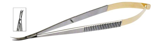 Forbici Chirurgiche ARTMAN 4,5 Pollici Curve - Manico Placcato Oro, Acciaio Inox, Per Cosmetologia E Medicina - Foto 3